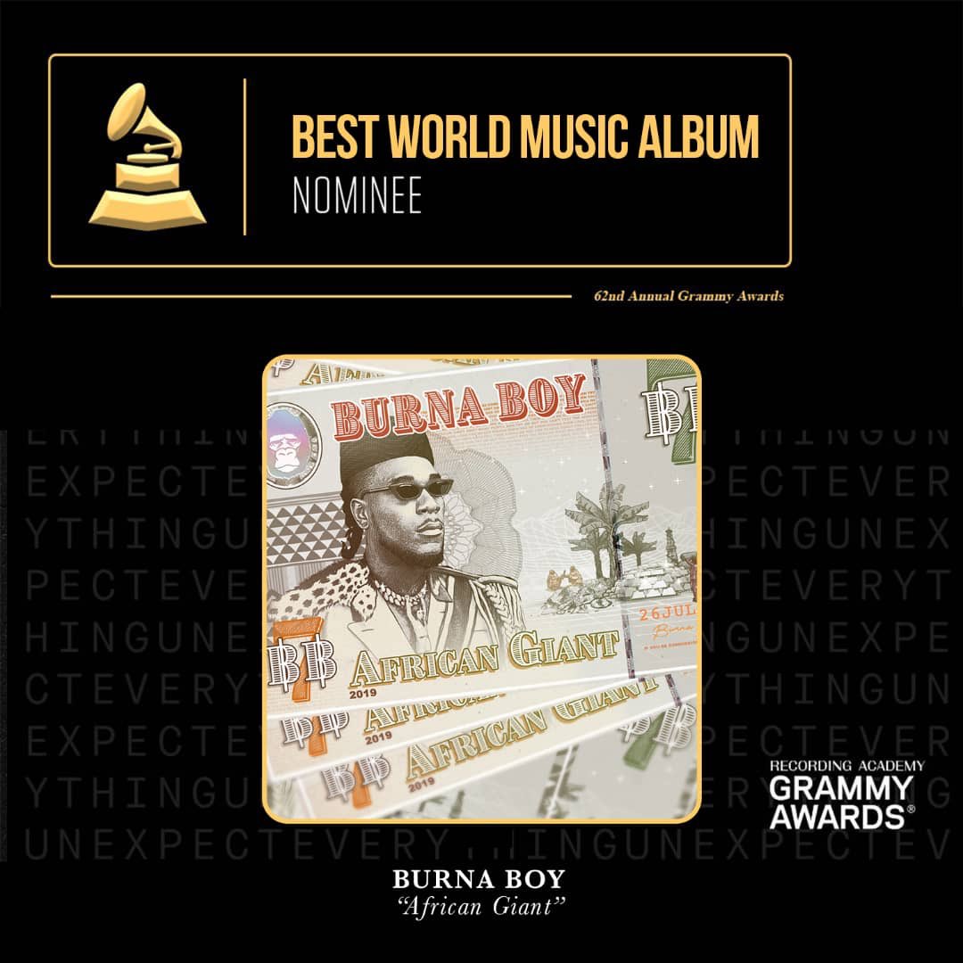 Burna Boy Grammy Awards Nominee