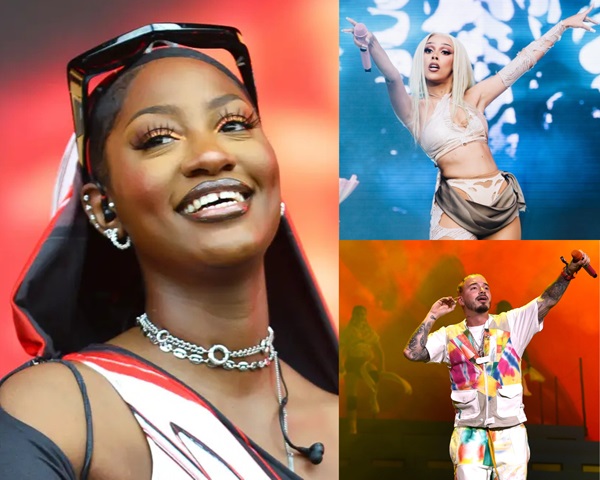 Tems, Doja Cat, J Balvin